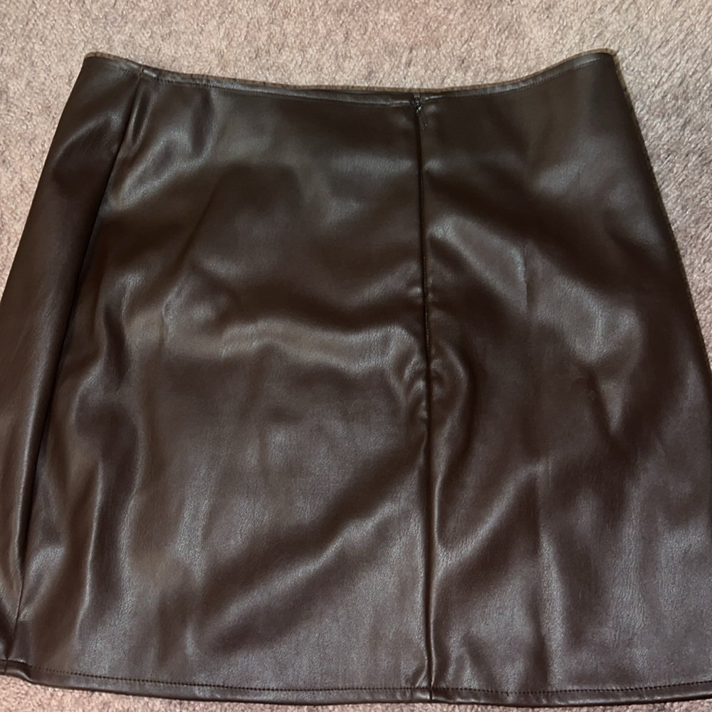 Brown leather pencil skirt - Picture 3 of 3